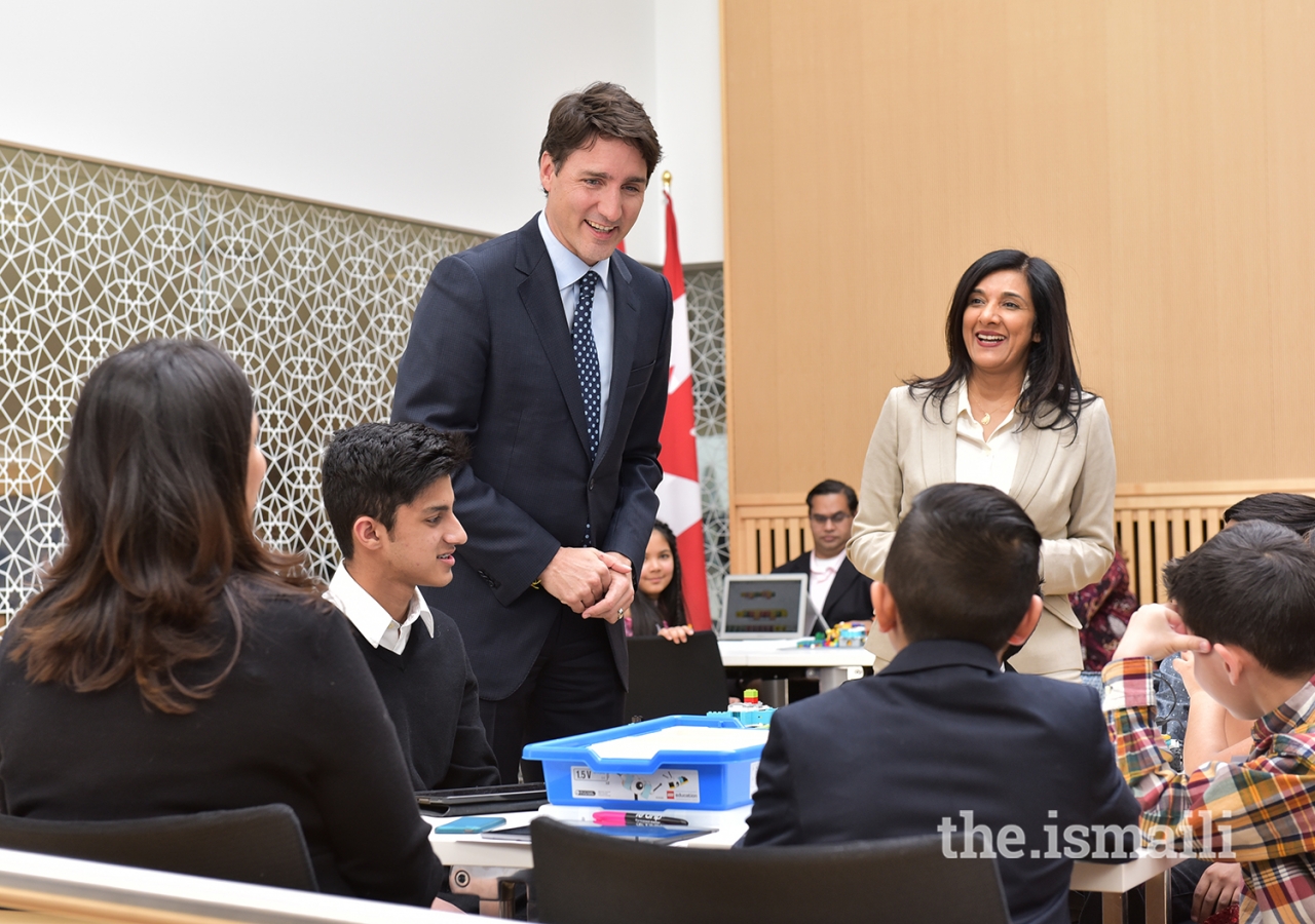 Prime Minister Trudeau discusses Navroz activities with children
