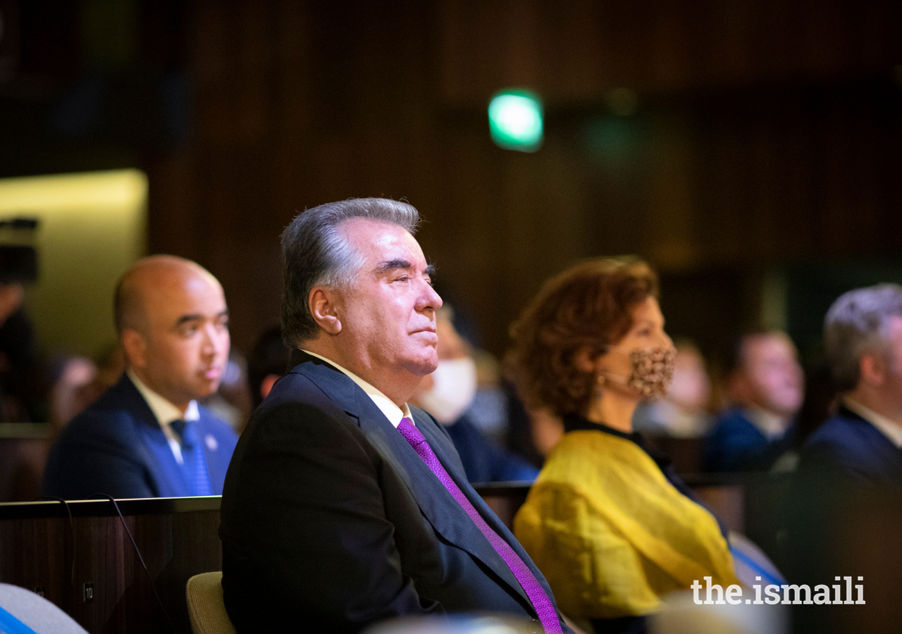 President of Tajikistan Emomali Rahmon at the celebration to mark the 30th anniversary of Tajikistan’s independence at UNESCO’s headquarters in Paris.