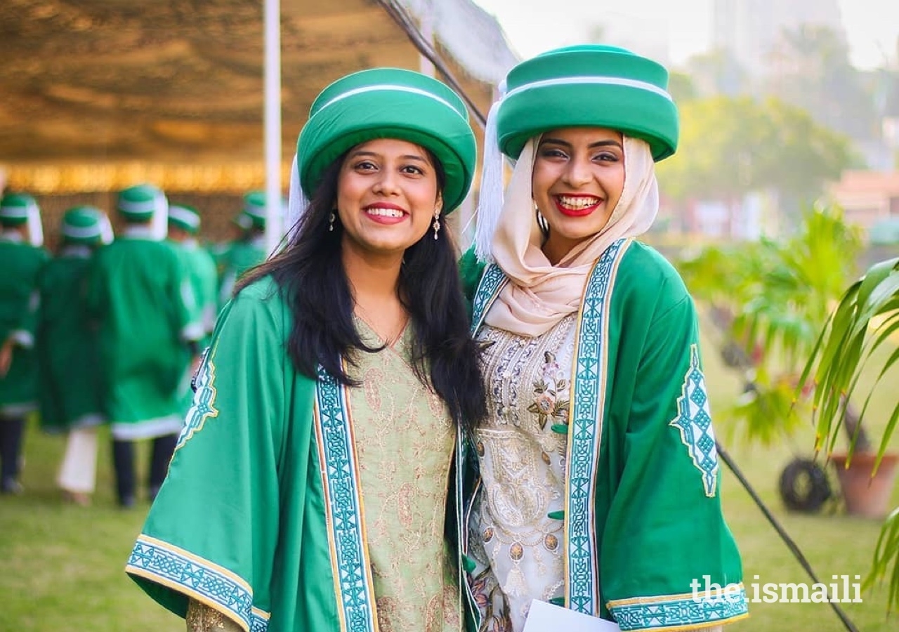 One of the design criteria for UCA’s graduation gowns and caps is the desirability of maintaining some consistency with the regalia of the Aga Khan University.
