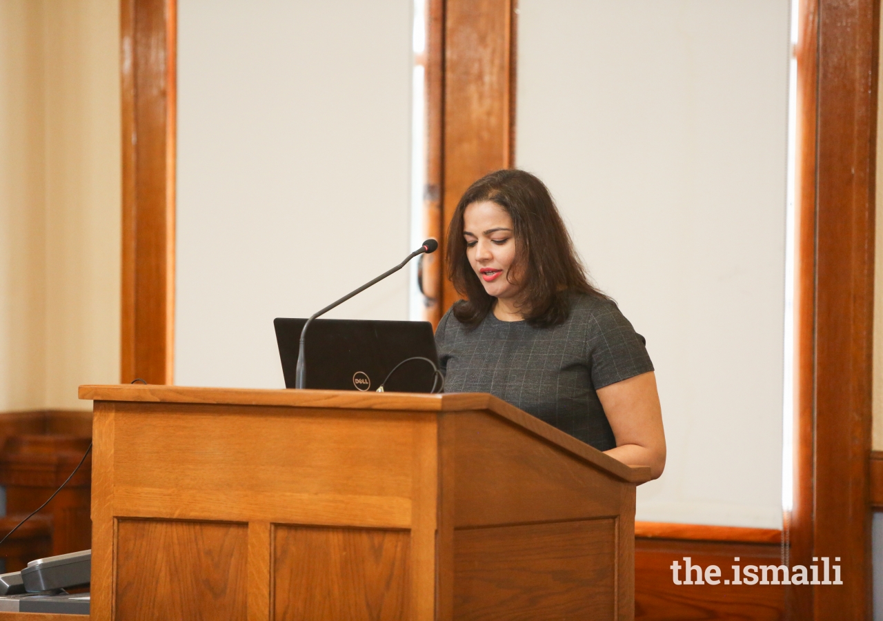 Jasmeen Peermohammad, Member of the Ismaili Council for the Southwestern United States, describing the US Ismaili Games at the Williamson County Court.