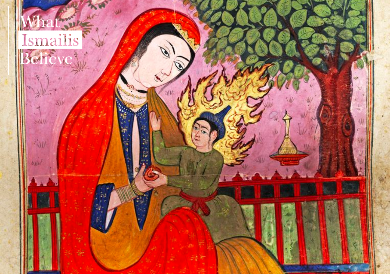 This Persian miniature painting depicts Prophet ‘Isa (Jesus) and his mother, Maryam (Mary).