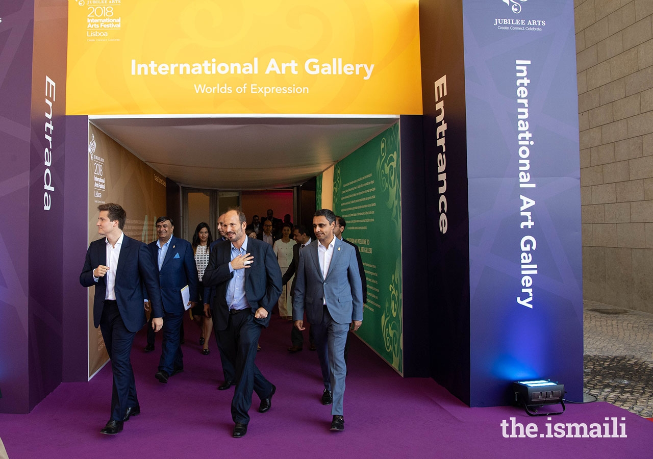Prince Hussain and Prince Aly Muhammad toured the International Art Gallery, as part of the International Arts Festival held in Lisbon.