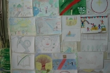 Artwork by Syrian Ismaili children aged 8 – 12, presented at <em>Golden Vision with Golden Hands</em>, an exhibition of illustrations.  