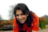 Zahira Virani prepares to run the London Marathon. 