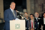 His Highness the Aga Khan addressing the audience at the Aga Khan Award for Architecture (AKAA) 1989 ceremony.