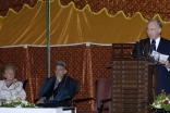Mawlana Hazar Imam addressing the guests at the inauguration ceremony for the French Medical Institute for Children (FMIC) in Kabul.