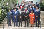 Hosts and guests of the Africa Day celebration at the Ismaili Centre Lisbon, including Ambassadors of African Countries in Portugal, gather for a group photograph.