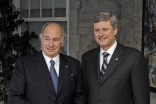 The Right Honourable Stephen Harper, Prime Minister of Canada, with Mawlana Hazar Imam in front of the Prime Minister’s residence at 24 Sussex Drive in Ottawa.