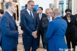 Prince Rahim in conversation with Abdulla Shahid, President of the United Nations General Assembly, as Prince Hussain and Nazim Ahmad, Diplomatic Representative of the Ismaili Imamat to Portugal, look on.