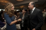California First Lady Maria Shriver converses with Dr Mahmoud Eboo, President of the Ismaili Council for the USA and Dr Shaheen Kassim-Lakha, President of the Ismaili Council for the Western United States, at the Sponsors’ Reception for the Women&amp;rs