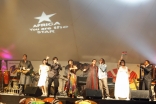 Following their performance at the World Cup Kick Off concert, Salim and Sulaiman Merchant, Alisha Popat and their fellow musicians perform the song “Africa You Are The Star” at the Carnivore Grounds launch in Nairobi.