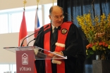 Mawlana Hazar Imam addressing the special convocation at the University of Ottawa where he was confered the honorary degree Doctor of the University.