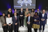 Mawlana Hazar Imam and Global Centre for Pluralism Secretary General Meredith Preston McGhie join the Global Pluralism Award recipients for a group photograph.