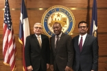 Sylvester Turner, Mayor of Houston meets with Dr. Barkat Fazal, President of the Council for the United States, and Murad Ajani, President of the Council for Southwest, in preparation for Mawlana Hazar Imam's Visit. 