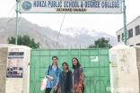 School in Aliabad where the Karmali girls taught morning sessions. (Left to right) Alizeh Karmali, Ayla Karmali, Ammana Karmali.