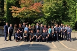 Members of local law enforcement agencies in the courtyard of the Ismaili Centre, Burnaby.