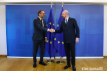 Prince Rahim with Charles Michel, President of the European Council.