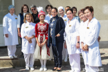 Princess Zahra joins staff of the Aga Khan Medical and Diagnostic Centre in Naryn for a group photograph.
