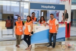 Hospitality desk volunteers answered questions and offered directions and tips to the thousands of people attending the Jubilee Games in Dubai. JG