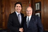 Canadian Prime Minister Justin Trudeau and Mawlana Hazar Imam at the Parliament Hill in Ottawa. Zahur Ramji