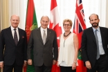 Prince Amyn, and Prince Hussain join Mawlana Hazar Imam and Premier Wynne at Queen's Park for the signing of the Agreement of Cooperation.