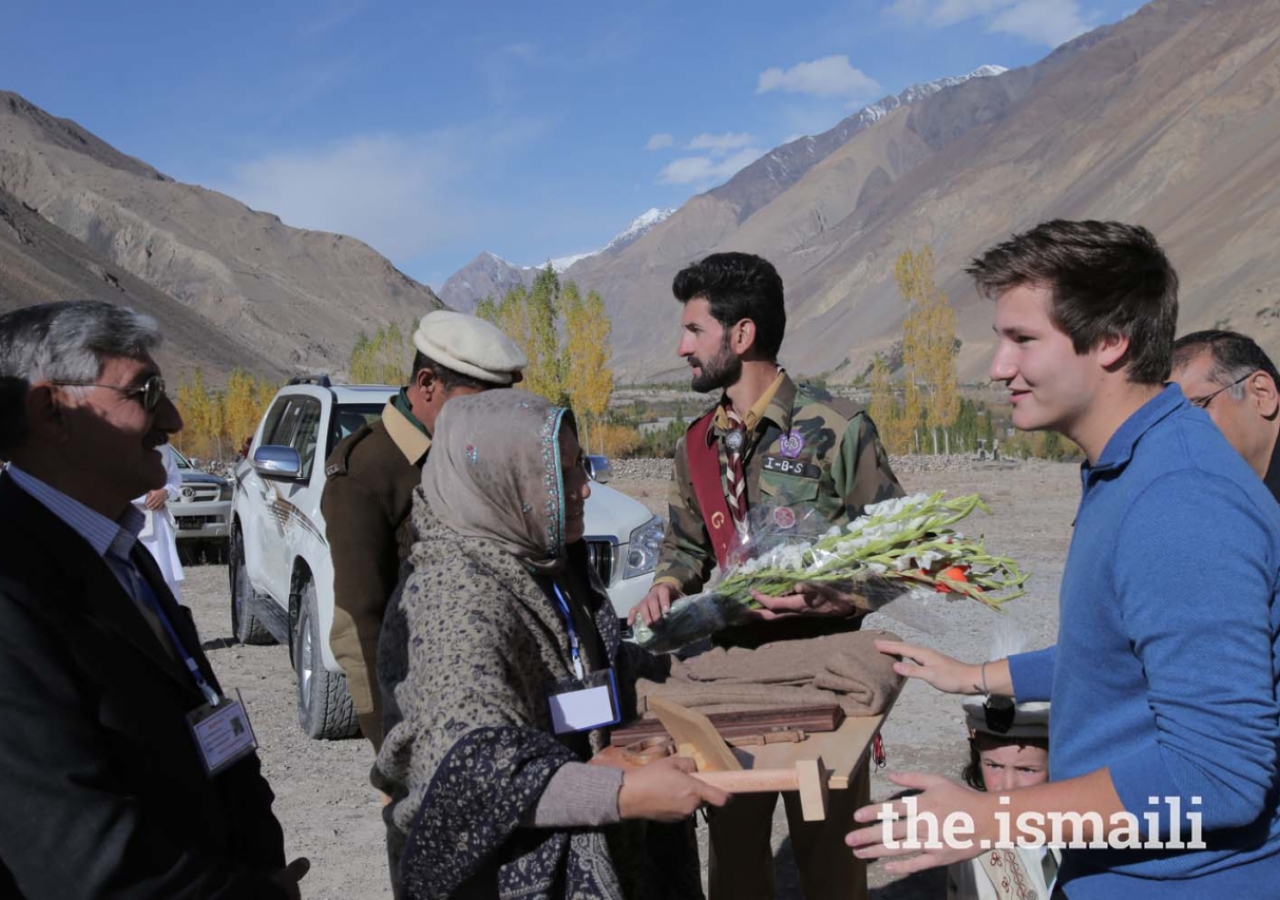 Prince Aly Muhammad is greeted upon his arrival in Chipursan, Hunza, Gilgit-Baltistan.