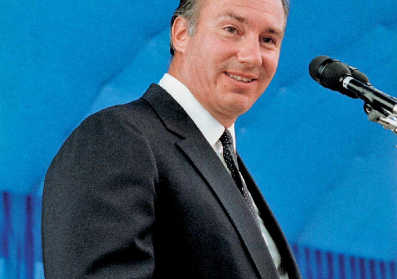Mawlana Hazar Imam speaking during the Foundation Ceremony of the Ismaili Centre, Vancouver.
