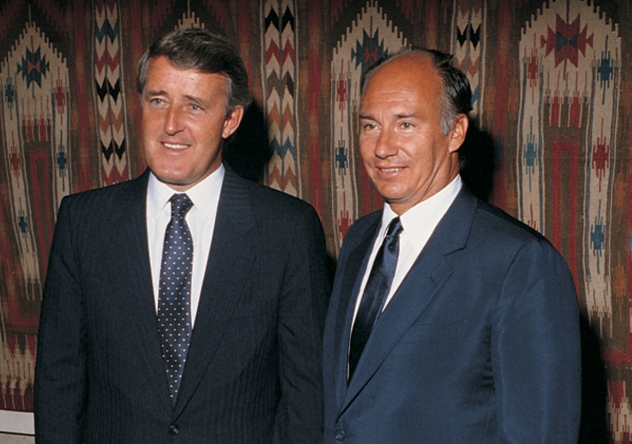 Mawlana Hazar Imam together with Canadian Prime Minister Brian Mulroney.