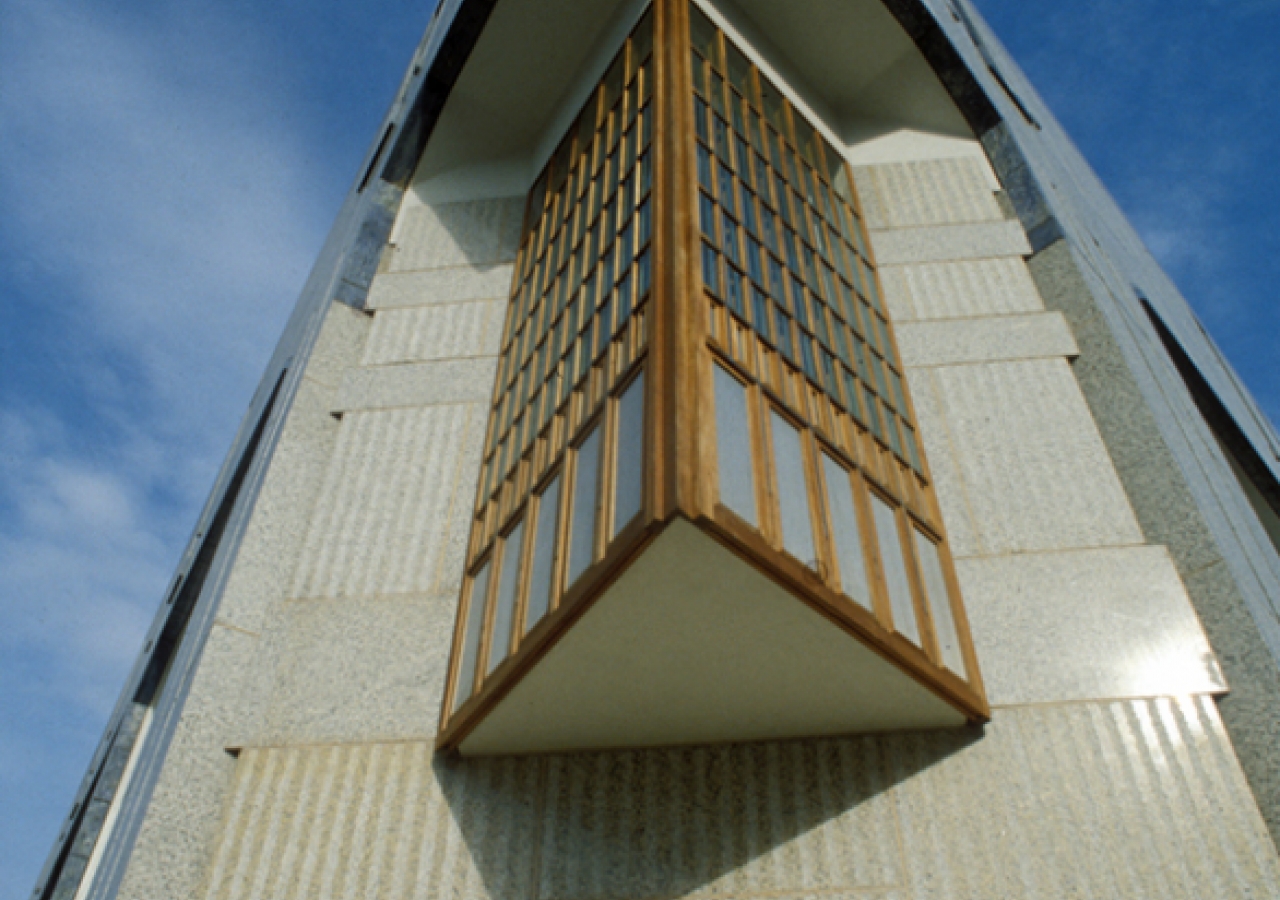 Details of the exterior architectural finishes.