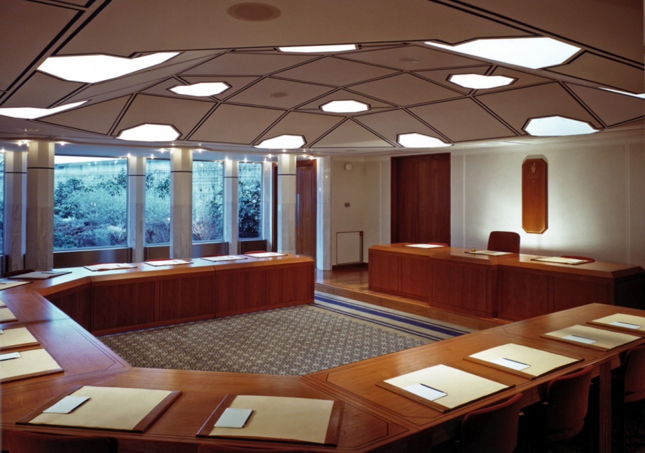 The Council Chamber in the Ismaili Centre, London.