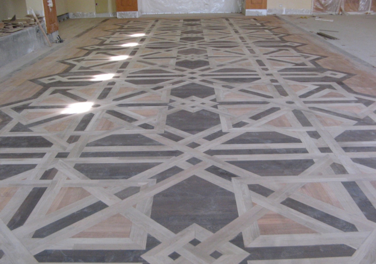 May 2009: The wooden floor being installed in the Social Hall of the Centre.