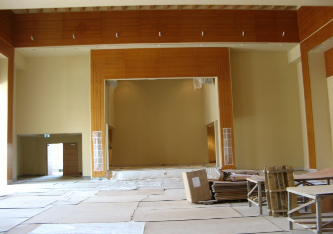 August 2009: The stage space inside the Social Hall.