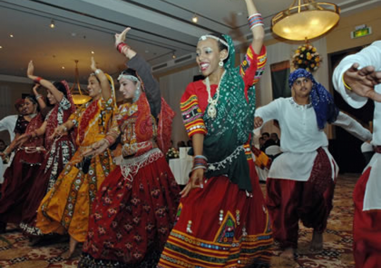 Ismaili youth perform an Indian dance.