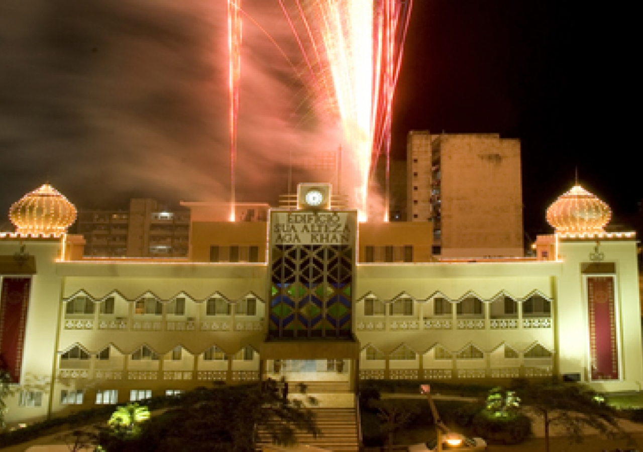 Fireworks at Maputo Jamatkhana.