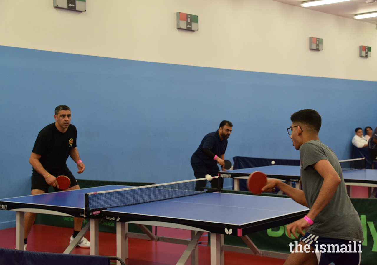 Table tennis underway during the Easter weekend 2019 at the European Sports Festival, held at the University of Nottingham. 