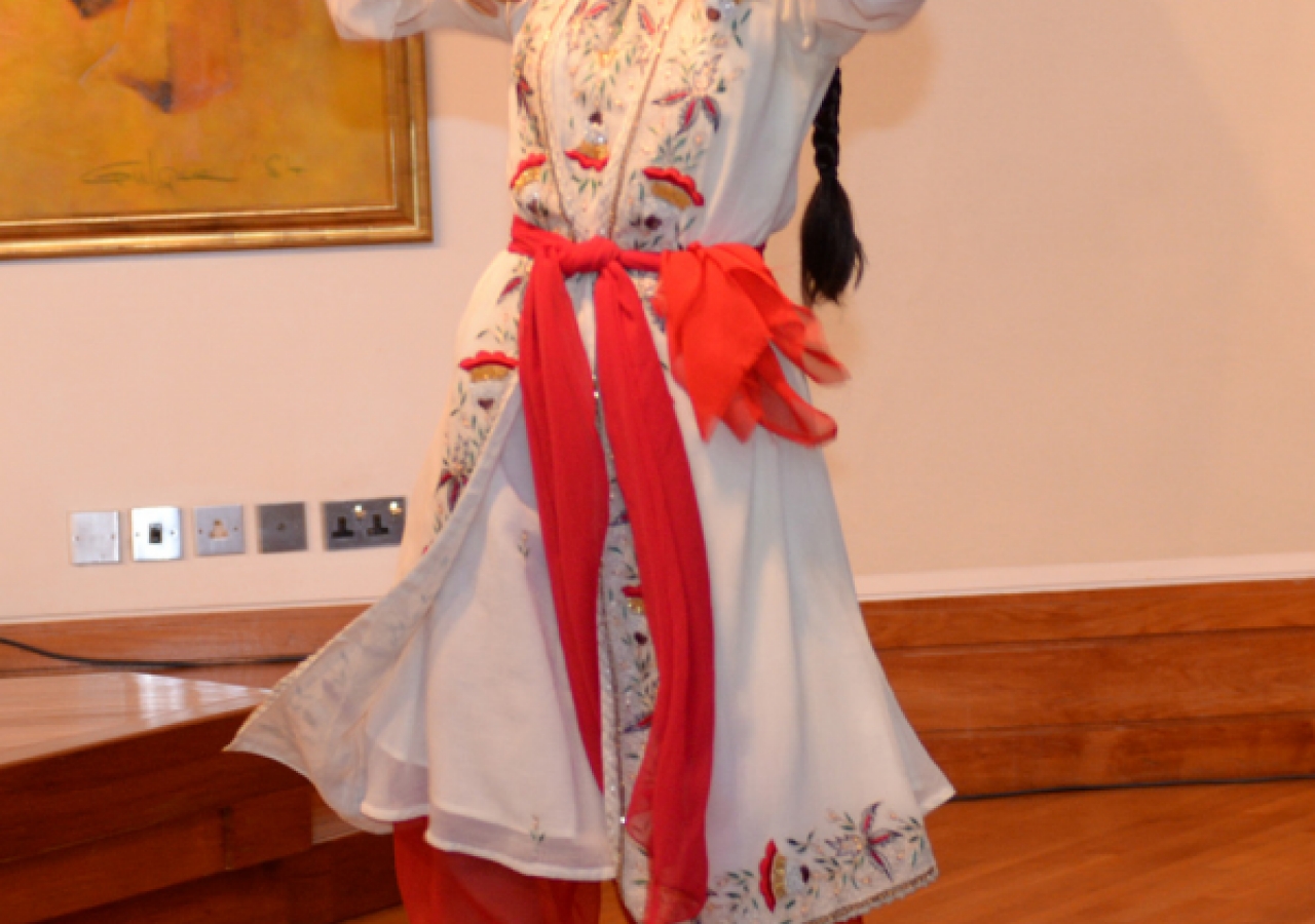 Ziba Tabrizi performed a sequence of regional dances from around Iran. Safaraj Khorasi