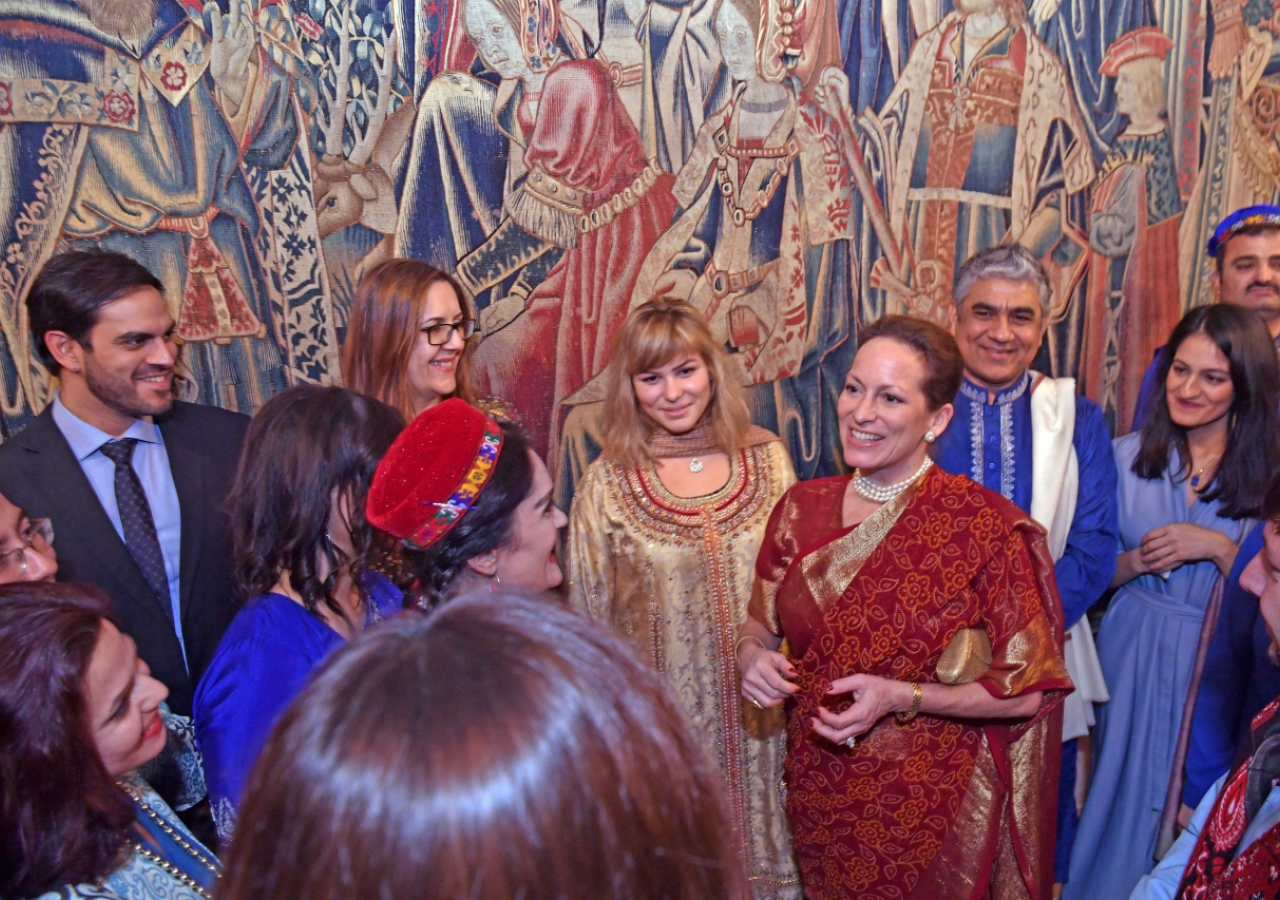Princess Zahra and her daughter Sara meet with the artists after their performance. Photo: Zahur Ramji