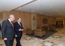 Mawlana Hazar Imam and Prime Minister Harper tour the Ismaili Centre, Toronto. Zahur Ramji