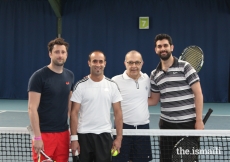Tennis final participants at the European Sports Festival, held at the University of Nottingham. 