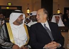 Mawlana Hazar Imam and His Highness Sheikh Ahmed bin Saeed Al Maktoum in conversation at the opening of Ismaili Centre, Dubai.