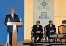 Mawlana Hazar Imam addresses the guests at the Foundation Ceremony of the new Ismaili Centre, Dushanbe.