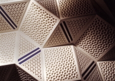 The honey comb ceiling (muqarnas) designed by Karl Schlamminger is a relief seeking design that gives a sense of greater height.