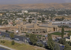 October 2009: A bird’s eye view of the Ismaili Centre, Dushanbe, only days before its inauguration.