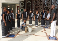 Members of the Aga Khan Academy Student Choir performed for Mawlana Hazar Imam during his visit to the the campus.