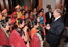 Mawlana Hazar Imam encourages the young performers to consider a &amp;ldquo;dance olympics&amp;rdquo; prior to departing the Far East Institutional Dinner.