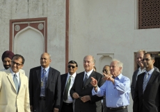 Mawlana Hazar Imam receives a private tour of the Sunder Nursery with officials from the Aga Khan Trust for Culture.