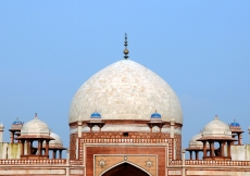 The newly restored dome of Humayun&amp;rsquo;s Tomb, in Delhi.