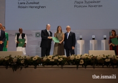 Lara Zureikat is honoured at the Aga Khan Award for Architecture 2019 Ceremony for her work on the Palestinian Museum in Birzeit.
