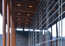 The covered veranda at the Ismaili Jamatkhana and Centre, Khorog.