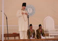 Mawlana Hazar Imam addresses the Jamat during the Darbar at Garamchashma, Lower Chitral
